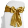 thumbnail image 2 of Lann's Linens - 30 Elegant Satin Wedding/Party Chair Cover Sashes/Bows - Ribbon Tie Back Sash - Gold, 2 of 4
