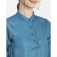 thumbnail image 5 of Moomaya Womens Solid Top, Quarter Sleeves Formal Top Ruffled Button Placket, 5 of 9