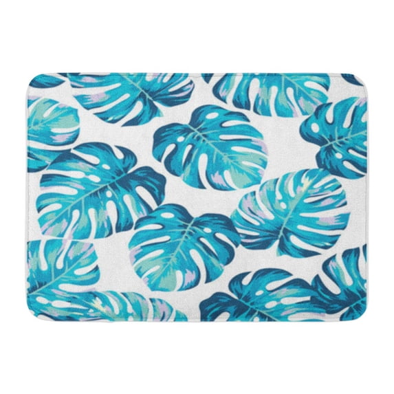 LADDKE Aloha Tropical Seamless Pattern with Exotic Palm Leaves Vector Illustration Doormat Floor Rug Bath Mat 30x18 inch