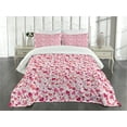 thumbnail image 3 of Ambesonne Love Quilted Bedspread Set 3 Pcs, Pinkish Curls Soft Hearts, Queen Size, Multicolor, 3 of 5