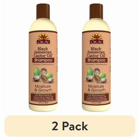 (2 pack) Okay Pure Naturals Black Jamaican Castor Oil Moisture Growth Conditioner for Hair Growth and Hydration 12oz