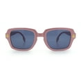 thumbnail image 4 of Retro Luxury Keyhole Hipster Horn Rim Plastic Rectangle Sunglasses Peach - Black, 4 of 8