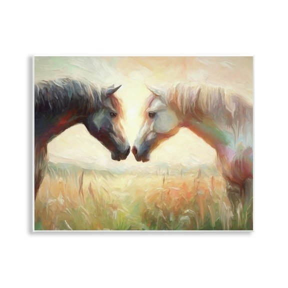 Stupell Industries Sunlit Horse Pair Animals & Insects Painting Unframed Art Print Wall Art, 14 x 11