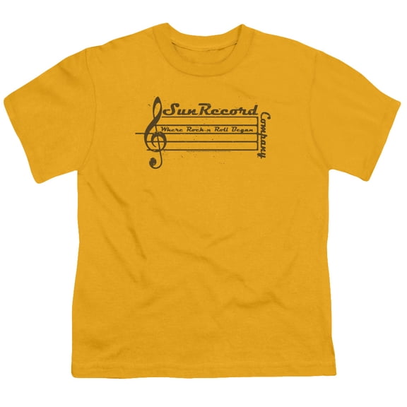 Sun Records Music Staff S/S Youth 18/1 T-Shirt Gold