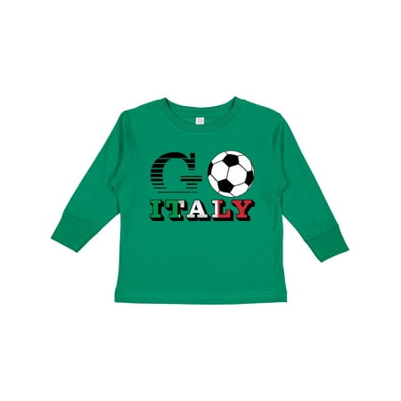 

Inktastic Go Italy- Soccer Football Boys or Girls Long Sleeve Toddler T-Shirt