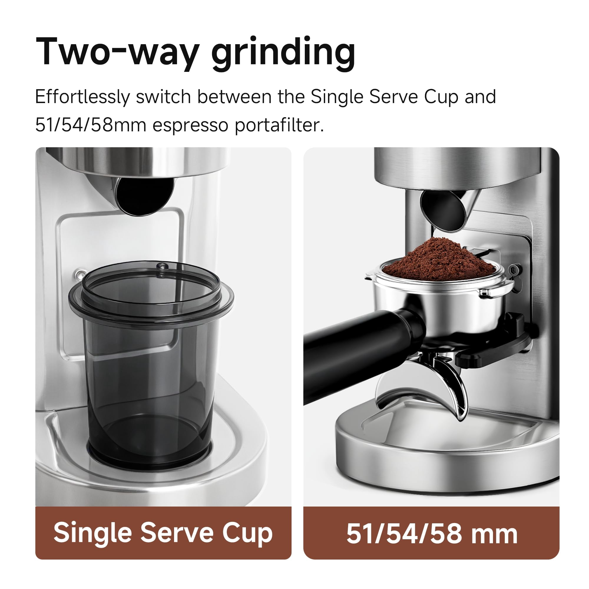 HiBREW G7 Burr Coffee Grinder – 48 Grind Settings, Stainless Steel Electric Coffee Grinder for Espresso & Drip Brewing