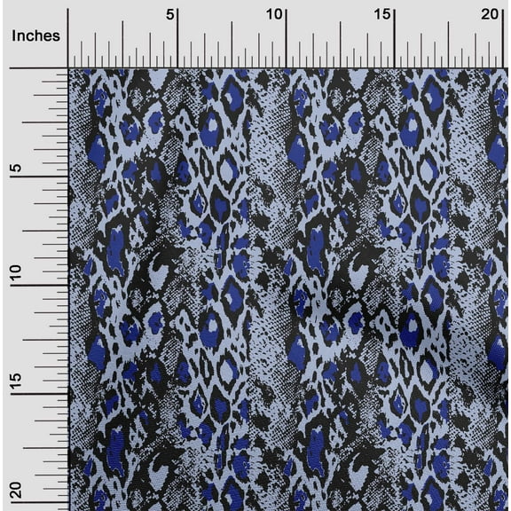 oneOone Cotton Poplin Twill Sky Blue Fabric Leopard & Snake Animal Skin Fabric For Sewing Printed Craft Fabric By The Yard 56 Inch Wide