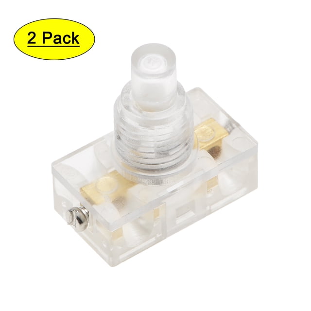 Interruptor de pie de control de lámpara tipo Uxcell U-F-O, con enclavamiento ON/OFF, nylon claro, 2 piezas