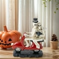 thumbnail image 3 of Happydeer Skeleton Couple Figurine Resin Skeleton Couple Riding Motorcycle Sculpture Gothic Skeleton Statue for Halloween Mantel Table Decor (Multicolor), 3 of 12