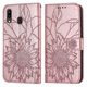 thumbnail image 1 of Funda tipo cartera con girasoles grabados para Samsung A40, elegante, multifuncional y con protección total., 1 of 5