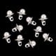 thumbnail image 1 of 10 piezas de botones de mango de metal con perla de plástico para manualidades de costura de vestidos de novia Plata Macarena Botones redondos de vástago de la perla, 1 of 8