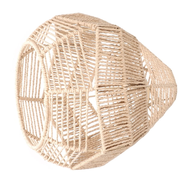 HEALEEP Small Rattan Lamp Shade Woven Style Paper String 1Pack for Home Decoration