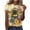 Yellow, variant on T Shirts for Women Women's Casual Round Neck Printed Short Sleeved Top