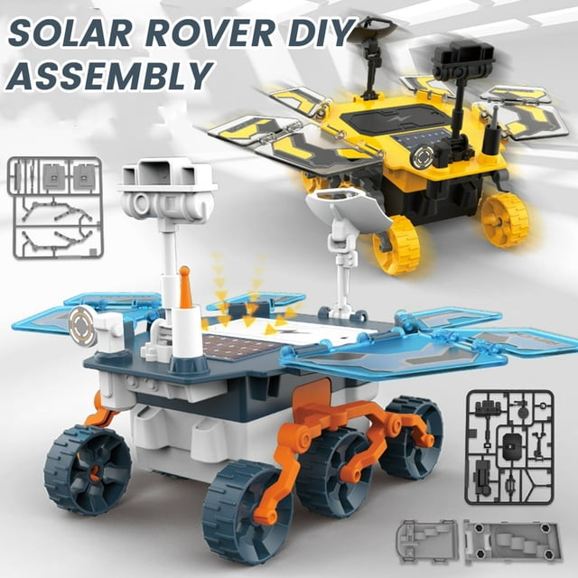 Solar Car STEM Toy Science Experiment Educational Assembly Solar Car Toy Battery/Solar Powered Building Car Toy Set DIY Robot Engineering Building Kit for Kids Aged 8+