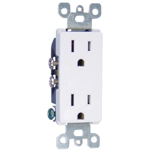 Diamond Group SSCR-10 WHITE White 15 Amp Decor Sq Style Receptacle