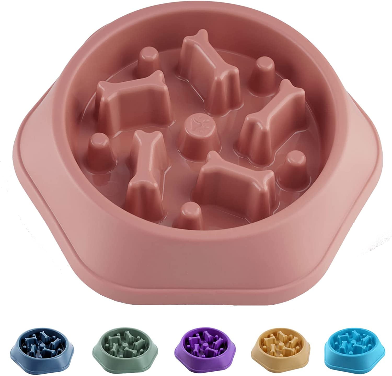 Slow Feeder Dog Bowls for Small Medium Dog, Puzzle Slow Feeding Pet Bowl  with Anti-Slip Shim for Puppy Dog, Non-Toxic Preventing Choking Healthy