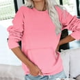 thumbnail image 2 of HAPIMO Women's Loose Basic Tops Pockets Fashion Gradient Blouses Crew Neck Sweatshirts Fall Regular Fitted Casual Long Sleeve Tees Workout Pink XXL, 2 of 6