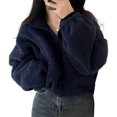 thumbnail image 5 of Winter Women Jacket Thick Fleece Stand Collar Zipper Closure Long Sleeves Warm Windproof Heat Retention Outdoor Coat, 5 of 7
