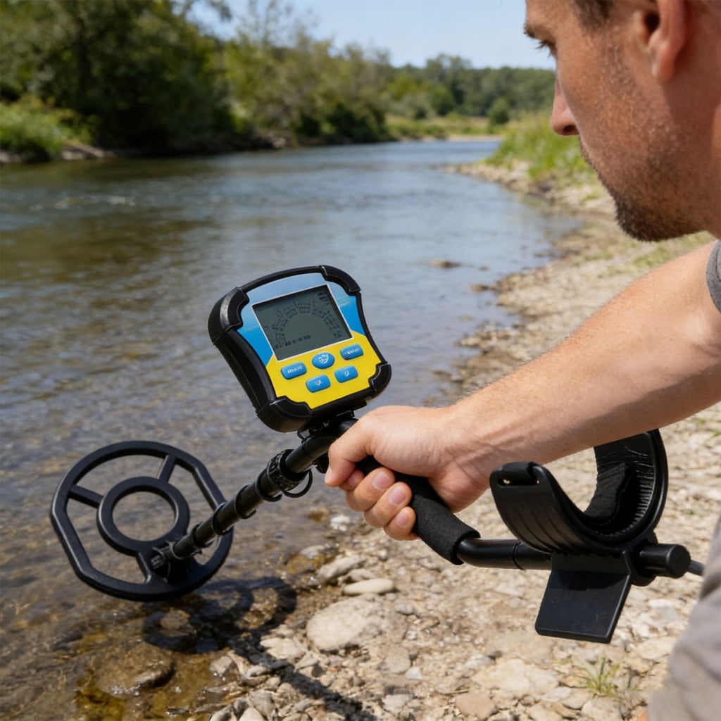 CEORPER Efficient Metal Detector One Button Positioning with Large Display LED Backlight