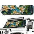 thumbnail image 2 of FUIALDOLG Tropical Plumeria Floral Painting Front Windshield Sun Shade Foldable Front Window Sun Shield Visor Fit for Off-road Vehicle Block UV Rays Car Accessories Heat Keep Car Cooler, 2 of 7