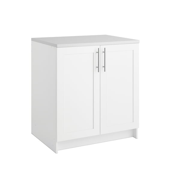 Prepac Elite 32" W Storage Cabinet with Panel Doors, White Storage Cabinet, Base Cabinet, Bathroom Cabinet with 1 Adjustable Shelf 24.5" D x 32" W x 36" H, WSCR-1005-1