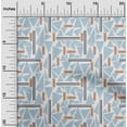 thumbnail image 1 of oneOone Silk Tabby Fabric Triangle & Line Geometric Print Fabric By Yard 42 Inch Wide, 1 of 4
