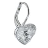 Swarovski Women's Silver Heart Crystal Leverback Drop Earrings
