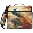 thumbnail image 2 of Zipper Binder with Shoulder Strap 2 inch 3 Ring Waterproof File Folder Organizer Bag 500 Sheet Majestic Peacock, 2 of 8