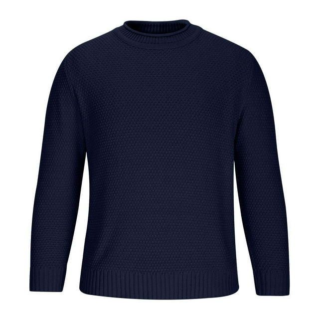 Grrvtrz Chandails pour Hommes Col Rond Chandail Décontracté Manches Longues Tissage Épais Chandail Texturé Mode Automne 2025