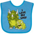 thumbnail image 3 of Inktastic I Love my Dad with Baby and Daddy Triceratops Boys or Girls Baby Bib, 3 of 4