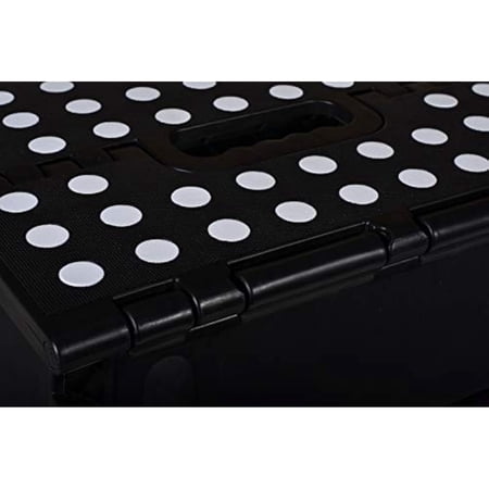 Folding Step Stool, 13 Inch - The Anti-Skid Step Stool is Sturdy to Support Adults and Safe Enough for Kids. Opens Easy with One Flip. Great for Kitchen, Bathroom, Bedroom, Kids or Adults. (Black)