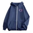 thumbnail image 5 of NinXxx Women's Cancer Prevention Zipper Long Sleeve Pocket Drawstring Hoodie Blue M, 5 of 6