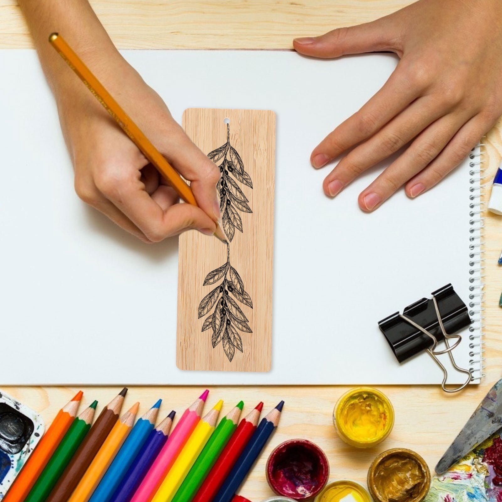 Masteelf 40 pcs Blank Bamboo Tag Label For DIY Craft Bookmark Wedding Ornaments Decoration