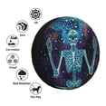 thumbnail image 4 of Fuzoiu Space Skeleton Meditation Print Universal Spare Tire Cover with Buckle Strap, Waterproof Wheel Covers for Jeep, Trailer, RV, Truck and All Car-16 inch, 4 of 6