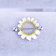 thumbnail image 5 of Anillo de pezón con forma de flor de moda, accesorios de joyería para el cuerpo, perforación antialérgica (blanco), 5 of 6