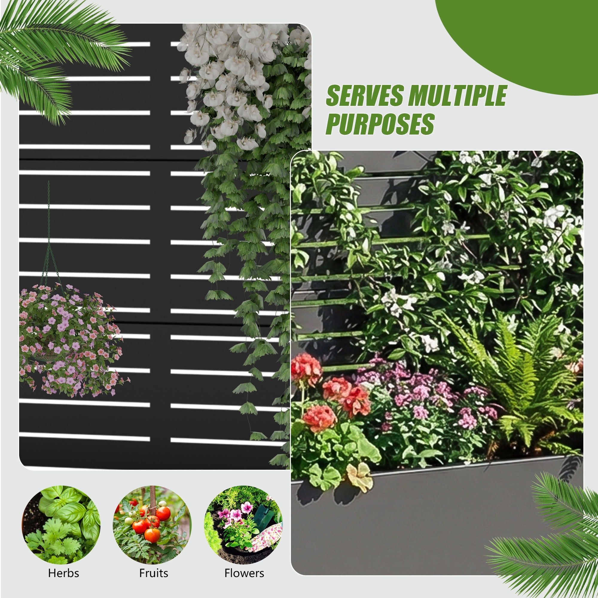 MAYEERTY 47*47in Outdoor Metal Planter Box, Modern Square Metal Planter, Outdoor Decorative Planter for Patio, Balcony, Garden