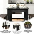 thumbnail image 3 of Flash Furniture Hercules 46" x 30" Rectangular Black Wash Solid Pine Farm Dining Table, 3 of 9