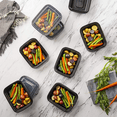 thumbnail image 5 of VeZee 28 oz. Black Rectangular Plastic Meal Prep Containers with Clear Dome Lids| Bento Box, BPA Free, Stackable, Microwave/Dishwasher/Freezer Safe|150CT, 5 of 5