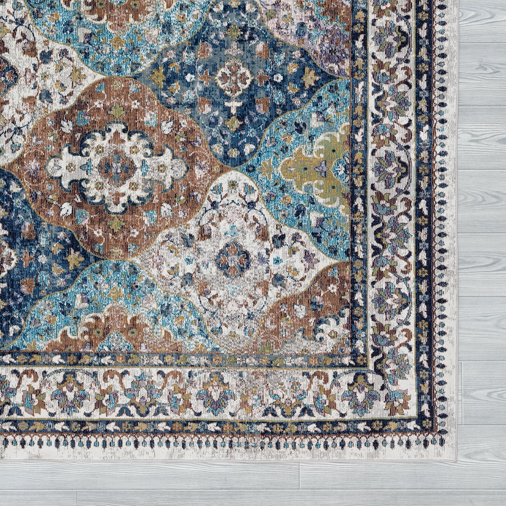 LR Home Ada 8'9" x 11'9" Multi/Beige Moroccan Indoor Area Rug