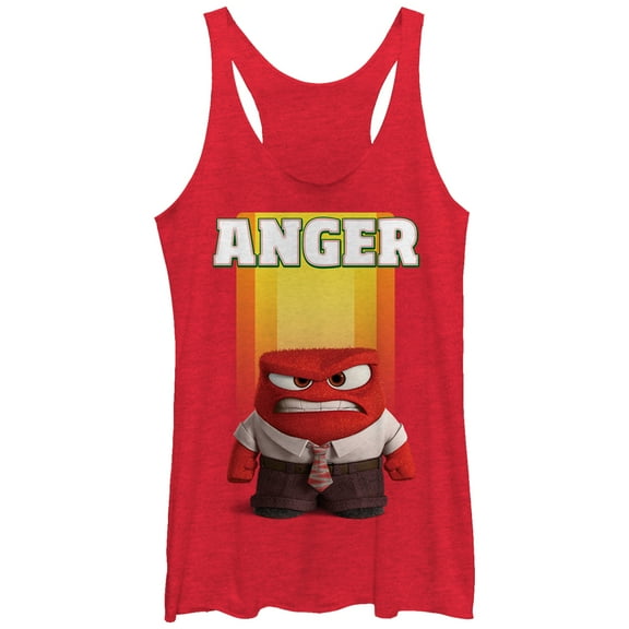 Women's Inside Out Anger Portrait  Racerback Tank Top Red Heather Small