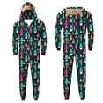 thumbnail image 2 of Odeerbi Christmas Onesie Pajamas for Family Holiday Sleep Jumpsuit Long Sleeve Family Christmas Pajamas Matching Sets Dad Fashion Lattice Print Plush Jumpsuit Sleepwear PJs Set Green, 2 of 6