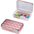 thumbnail image 1 of It's Academic Metallic Pencil Case Box, Hard , Stylish Quilted-Pattern Lid, Rose Gold, 1 of 5
