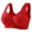 Red, variant on Elderly Mom Front Button Wireless Vest Bra Wide Strap Anti Sagging Support Lingerie No Underwire Full Figure Comfort Bra for Middle Age Black 38