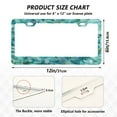 thumbnail image 3 of 2-Pack Aluminum License Plate Frame with 2 Holes for GM License Plate Cover with Free Screws Teal Leaves and Vines, 3 of 8