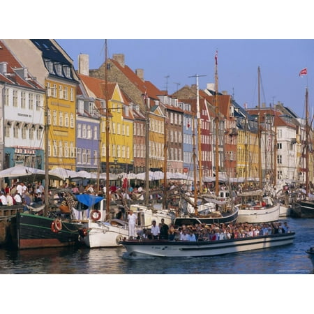 Restaurants and Bars in the Nyhavn Waterfront Area, Copenhagen, Denmark, Scandinavia, Europe Print Wall Art By Gavin