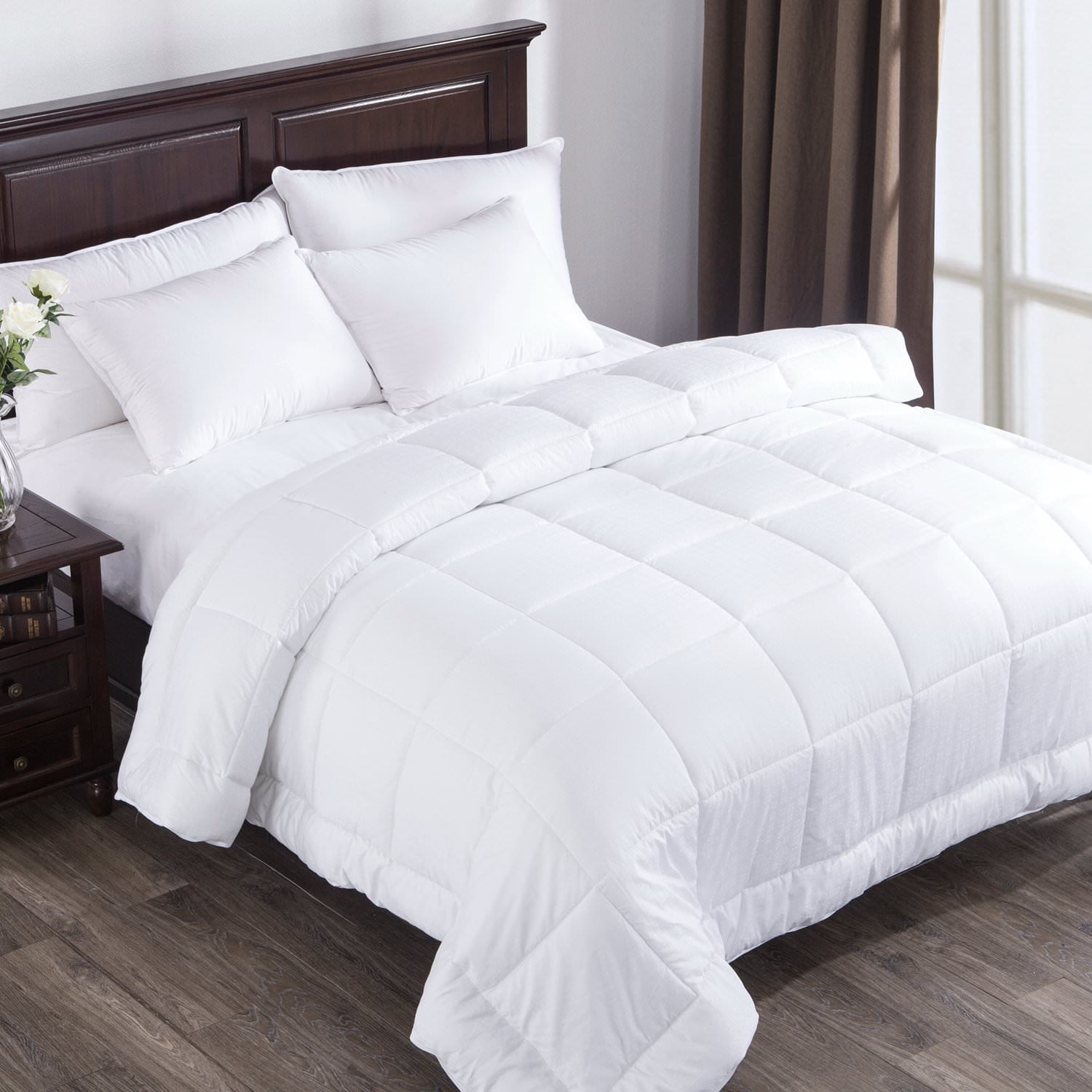 Puredown Alternative Comforter White Duvet Insert Cotton Shell 300TC King Cal 