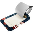 thumbnail image 2 of Square 2Pack PU Leather Christmas Santa Claus Cruise Luggage Tag with Privacy Cover and Name ID Tag for Travel Handbags Backpacks Luggage Tags, 2 of 6