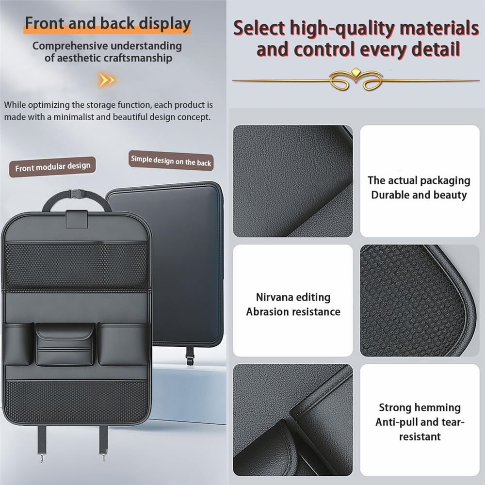Sugagale Car Back Seat Tray Organizer, Foldable Table Tray Seat Back Protectors Kick Mats Travel Accessories, Backseat Storage Protector Kids Travel Accessories