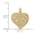 thumbnail image 2 of 14k Two-tone Gold Daddys Little In Filigree Love Heart Pendant Necklace With Pnk and Wht Flowers 21.15x17.45mm Wide Pend, 2 of 2