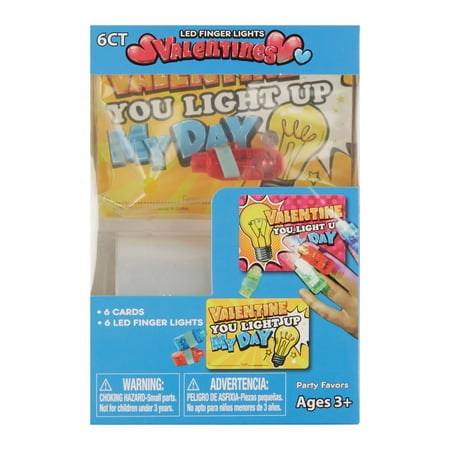 Way To Celebrate LED Finger Lights Valentines, 6 Count
